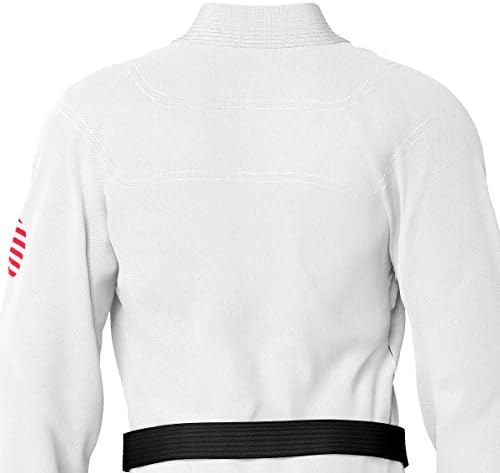 Premium američka bijela sublimacija brazilskog bisera Weave Jiu Jitsu Gi - izgrađen u osipnom straže - sa osipnom zaštitnom oblogom