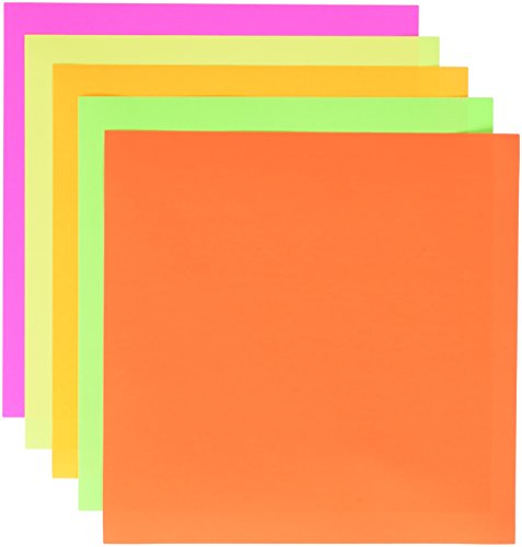 SAX 1323153 Papir za origami, 6-3 / 4 x 6-3 / 4, različite fluorescentne boje