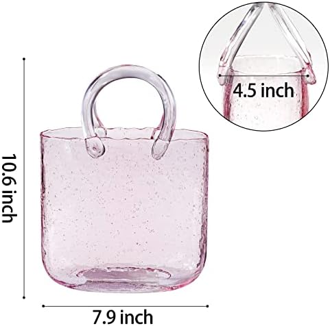 Virlwere staklena torba vaza torbica vaza ružičasta staklena staklena vazna vaza sa zračnom torbicom