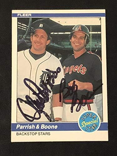 LANCE Parrish & Bob Boone 1984 Fleer Super Star Specijalna potpisana autografra - bejzbol ploče sa autogramiranim