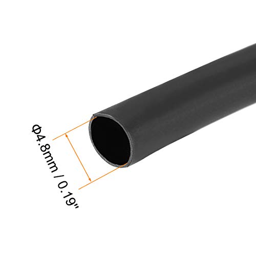 Uxcell cijevi za cijenu za toplotu, 3/16 DIA 8.9mm ravna širina 3: 1 omjer skupljive cijevi kabel kabela