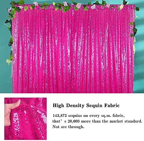 Amzlokae Sequin zavjese Panel 2ftx8ft Hot Pink Sequin pozadina zavjese pozadina za fotografiju Glitter pozadina