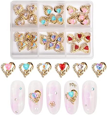 3d dijamantski Privjesci za nokte u obliku srca Valentinovo ljubav Nail Rhinestones Nail Crystal Gems Nail Studs