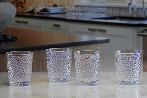 Circleware Westside Radiance Pearl Heavy Base Hammered shot Glasses, Set od 4, party Home Entertainment