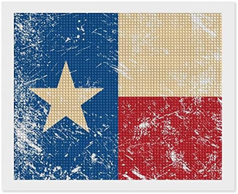 Retro Texas Flag Squament Diamond Painting Slika Komplet pune bušilice za kućni zidni ukras 12 × 16 / 16 × 20