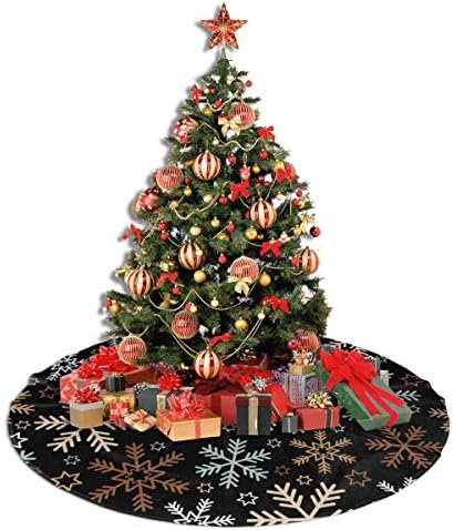 Lveshop veseli božićni snježni pahuljica božićne suknje luksuzno okruglo zatvoreno vanjsko mat rustikalni Xmas Tree Odreze za odmor (30 / 36 / 48 Tri veličine)
