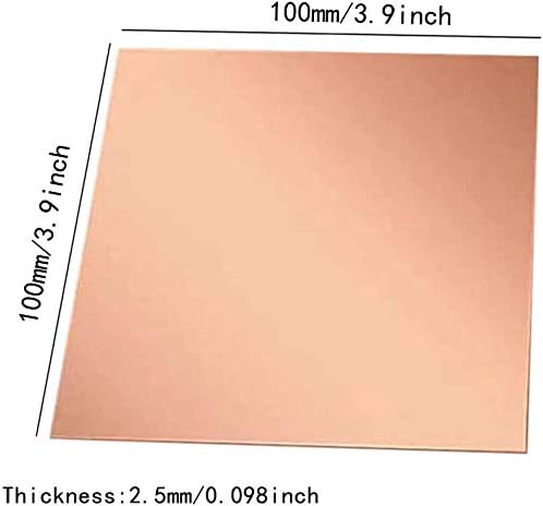 HAOKTSB Mesingana ploča bakarni lim ljubičasta Bakarna ploča 6 različitih veličina Bakarna ploča debljine 2,5 mm za nakit, zanate, ručno rađeni materijal čista bakrena folija