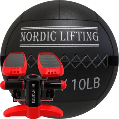 Nordijska Podizna zidna Lopta 10 lb paket sa Mini steperom-Crvena