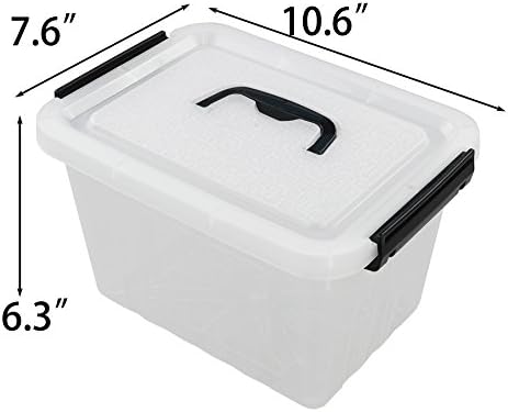 Kekow 6 L čista kutija za odlaganje, kutija za odlaganje plastike sa Crnom ručkom, 4 pakovanja