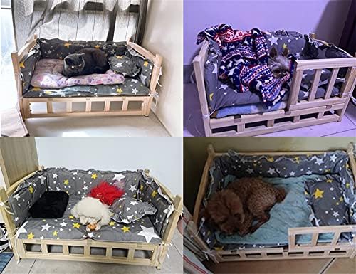 YSML dimljivo kućni ljubimac krevet s madracem, drveni krevetić za kućne ljubimce odgajivatelj pasa, jaki nosivi izdržljivi lounge za kućne ljubimce, za unutarnji i vanjski
