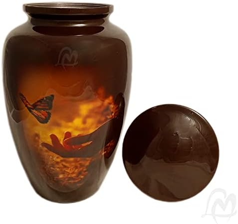 Ljubavni memorijali Kremat URNS - Lijepa smeđa leptir za odrasle urn -Best urn za ljudski pepeo