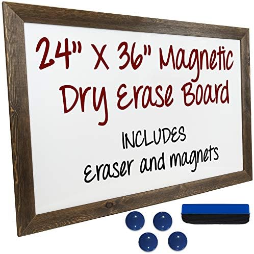 Excello Global Products Bijela drvena magnetna tabla za suho brisanje, 24x36