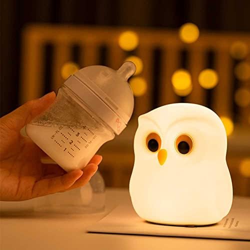 Tonone Owl noćno svjetlo za djecu, punjiva LED noćna lampa za djecu, 7 silikonska rasadnička lampa koja