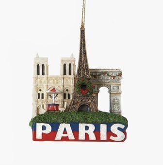 Grad-suveniri Pariz znamenitosti Božić ukras sa Eiffelov toranj, Arc de Triomphe i Notre Dame