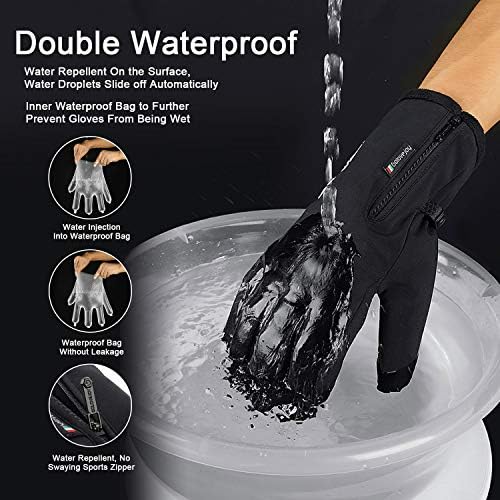 Jeniulet vodootporne zimske rukavice -30℉ warm windproof all Fingers rukavice sa ekranom