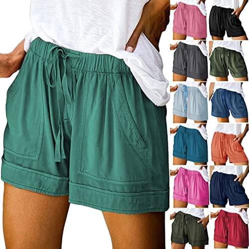 TIMIFIS ljetne kratke hlače za žene 2023 Ležerne udobne elastične hlače za struk jednobojne hlače za