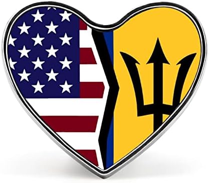 Brošna igla za srce sa američkom i Barbados zastavom slatka Reverska igla za zanate značka za Kostimografski dodatak