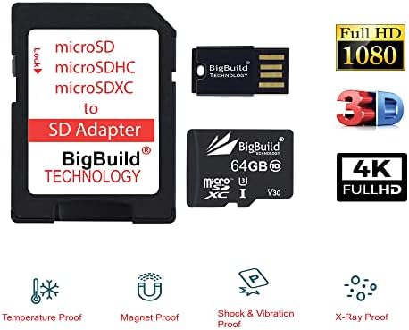 BigBuild tehnologija 64GB Ultra brza 100MB / s U3 microSDXC memorijska kartica za Huawei P Smart 2020/2021,