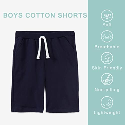LittleSpring Boys kratke hlače navlače pletene kratke hlače pamučni dres sa džepovima starim
