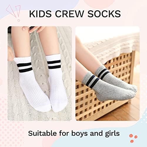 Jocmic 9 Pack Toddler Kids Crew Athletic Socks Boys Girls Cushioned Anklea čarape