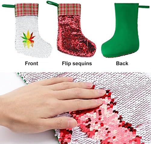 Boja boja Božićne božićne čarape sa blistavim treniranjem Sequin Xmas Holiday Fireplace Mantle