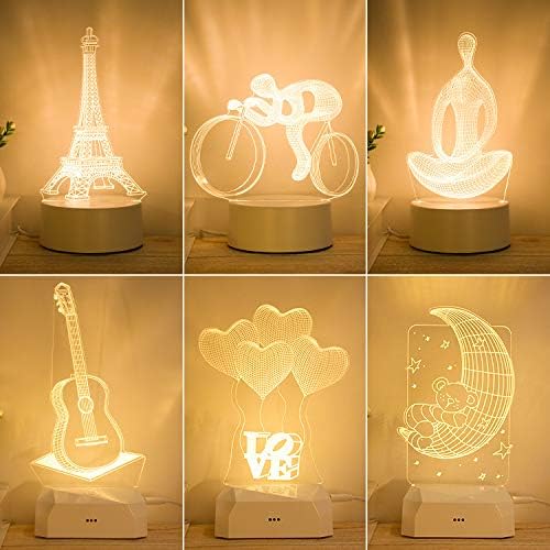 Linlong 3D mala noćna lampica USB Acli stolna svjetiljka LED šarene boje promjene boje svjetiljke Creative poklon svjetiljka.月亮熊