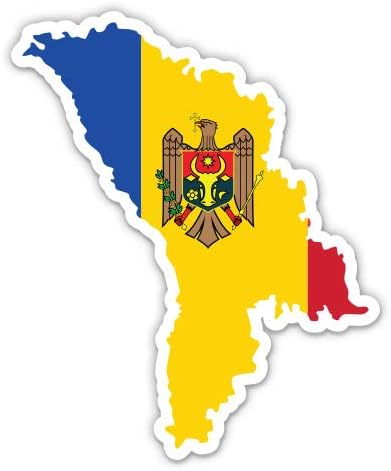 GT grafika Moldavija Karta Zastava države Opet - Vinil naljepnica Vodootporna naljepnica