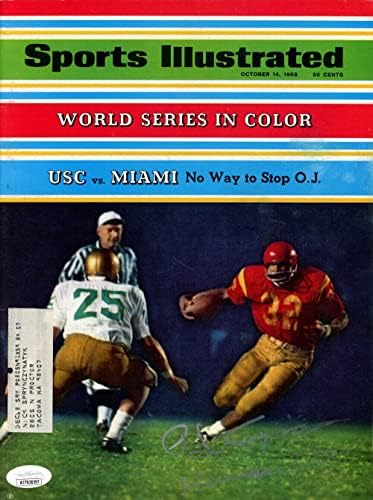 O. J. Simpson potpisao Sports Illustrated Magazine 10 / 14 / 1968 Heisman JSA 36665-potpisani NFL časopisi