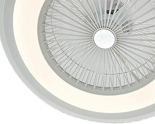 Orillon stropni ventilator sa svjetlima za unutarnju kuhinju kupaonicu, 24 '' Bijeli moderni LED polupitni montirani profil FANdelier FANIL ventilator i daljinski upravljač, 7 skrivenih akrilnih oštrica