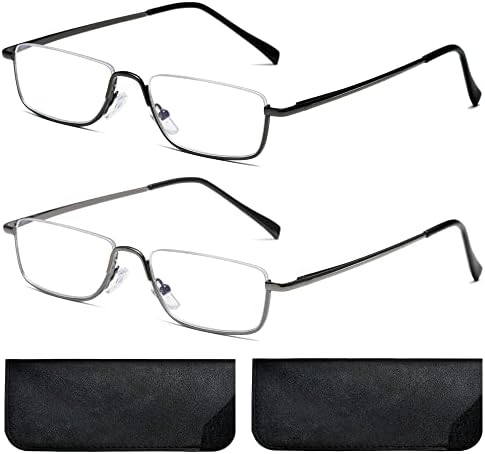 Naočale za čitanje na pola sočiva za muškarce Metalni proljetni čitanje šarke Muški plavi okvir blokiranja