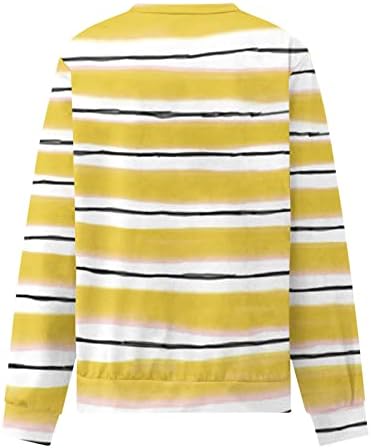 Žene Crewneck Dukseri Boja blok Striped ispisano pulover Ležerne prilike Ležerne prilike Split bluze s dugim