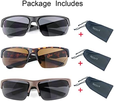 YSorrisox 3 Pack Bifocalno čitanje sunčanih naočala za muškarce i žene s podesivim jastučićima za nos,