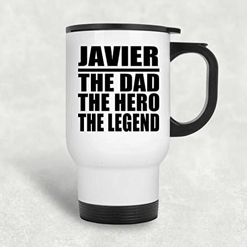 Dizajnirajte Javiera The Ota Heroj legendu, bijela putnička krigla 14oz nehrđajući čelik izolirani prevoz,