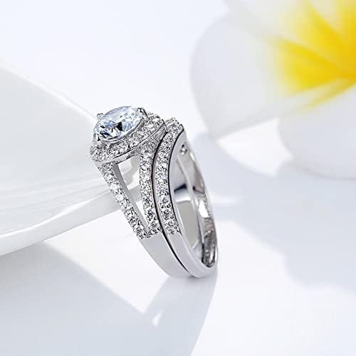 Creative Cirkonij Oprema Ring Set Ring Ring Engagement Lady Modni Prstenovi Od Nerđajućeg Čelika Prstenovi