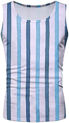 ZDDO muške vrhove vrpce vertikalne trake printu na rukavima o vratnim majicama Ljeto atletički vitki fit mišićni