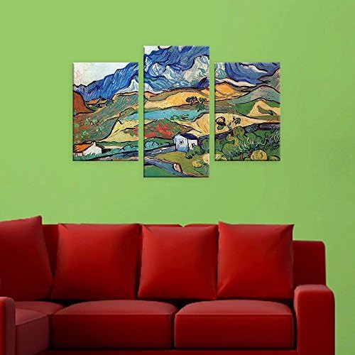 Alonline Art - Pejzaž Les Alpilles Alps 3 dijela Vincent Van Gogh | Uokvirene rastegnute platno