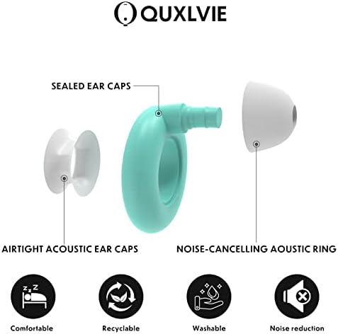 Quxlvie utikači za uši za uklanjanje buke za spavanje, Zaštita sluha za višekratnu upotrebu u fleksibilnom