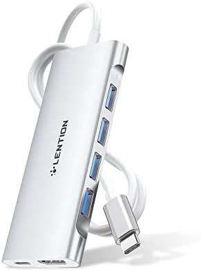 LENTION 3.3 ft dugačak kabl USB C Multiport Hub sa 4K HDMI, 4 USB 3.0, Tip C punjenje kompatibilan 2023-