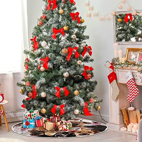 Oarencol Šareni psi Smiješne životinjske božićne suknje 36 inčni Xmas Holiday party Tree Detaos