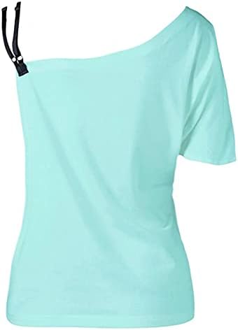 Žene sa gornjih ramena kratki rukav leptir Ispis Strapple Majice Bluze trendi labavi fit majica