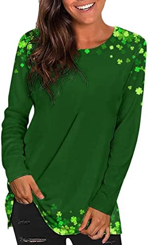 Yming Womens St. Patricks Dnevna djetelina Košulja okruglog vrata Dugi rukavi Duks irski Shamrock