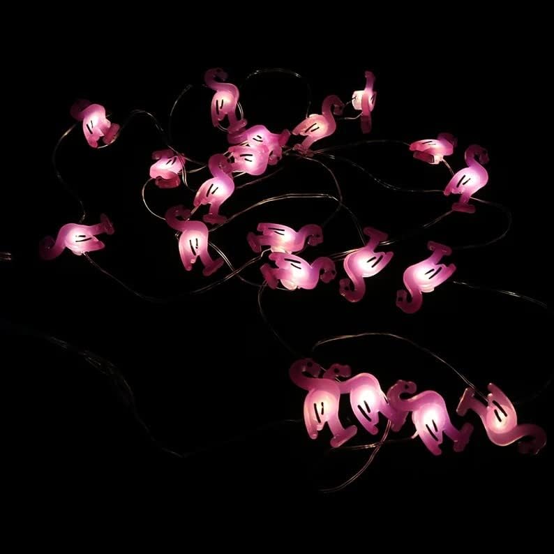 Unutrašnja žičana svjetla slatka, 20 LED slatka ružičasta Flamingo žičana svjetla unutrašnja vanjska LED