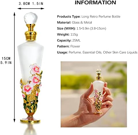 YU Feng 40ml Crvena Dragonfly Dekorativna boca parfema i 25ml Vintage Bejeweled Cvjetni ukrasni ukrasni