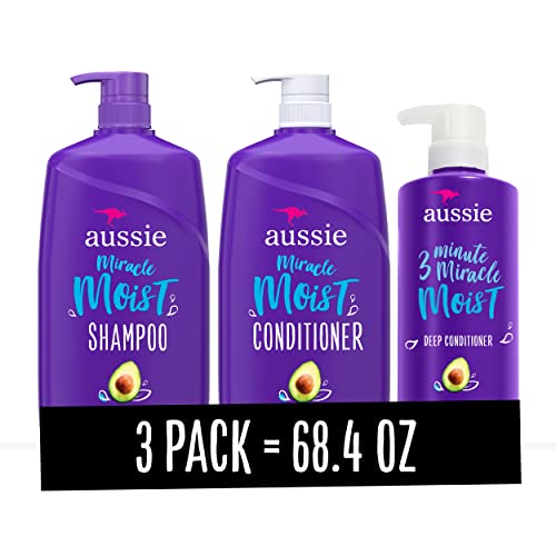Aussie Miracle Moist šampon i 3 minute čudobojnog materijala za obradu kose, infuziran sa avokadom