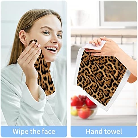 Alaza Perite platna set Leopard Cheetah Print - pakovanje 6, pamučne krpe za lice, visoko upijajući