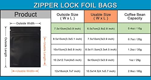 100 kom Mylar Zipper Lock Bag Food Storage metalik mat folija nepropusne kese sa prednjim prozorom