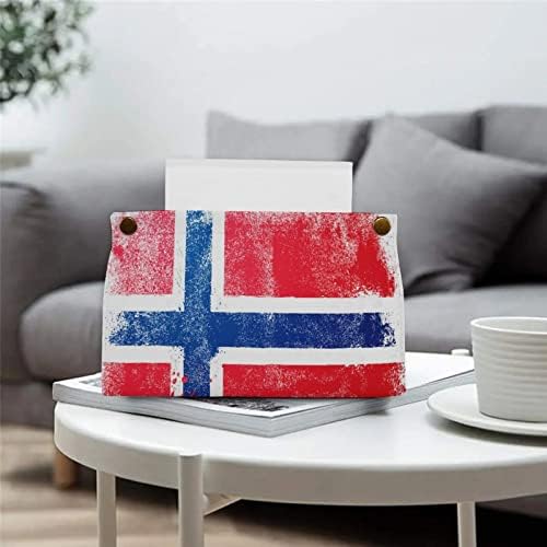 Nevolje zastava Norveška tkiva kutija PU kožnog tkiva Tkiva držač pravokutnog lica Organizator papira