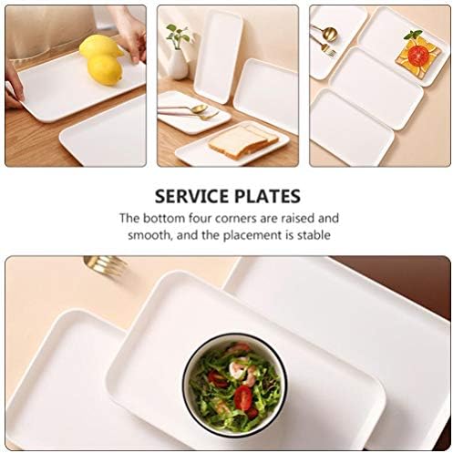 Ladice za ručak 2kom bijele plastične ladice za hljeb poslužavnik za posluživanje tanjiri kuhinjska posuda