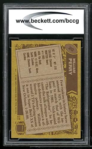 1986 TOPPS 20 William Perry Rookie Card BGS Bccg 9 blizu mente +