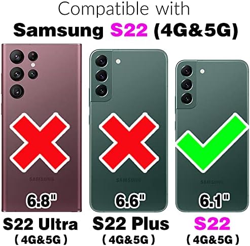 Asuwish kompatibilan sa Samsung Galaxy S22 Glaxay s 22 5G futrolom za novčanik od kaljenog stakla Zaštita ekrana